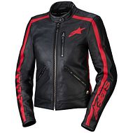 Stella Dyno Leather Jacket schwarz starkes rot 